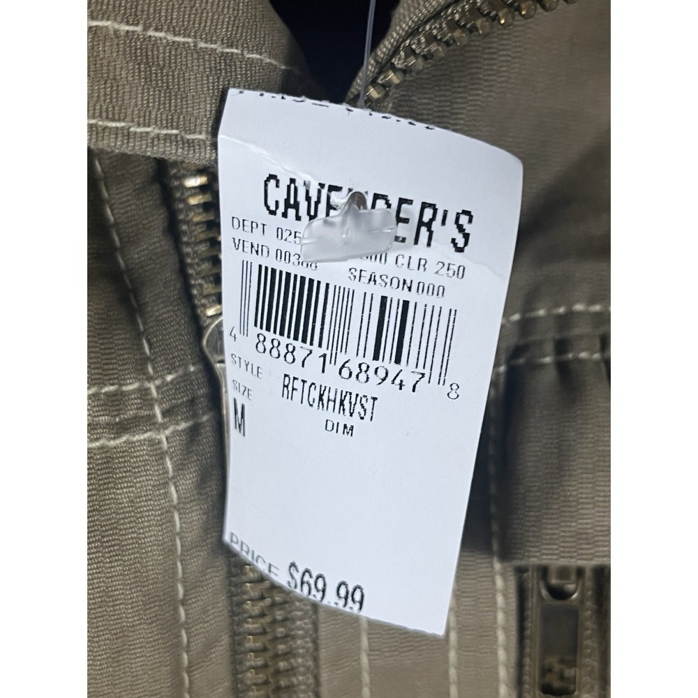 Rafter C Vest Mens M Beige Canvas Zip Up Western Buffalo Plaid Lined NEW NWT - Picture 4 of 9